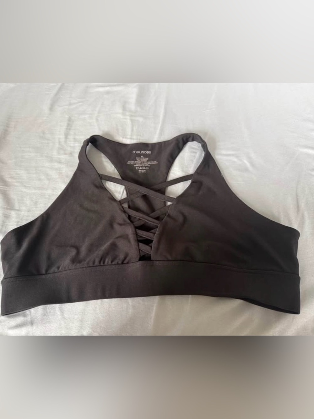 Maurices Black Strappy Racerback Sports Bralette